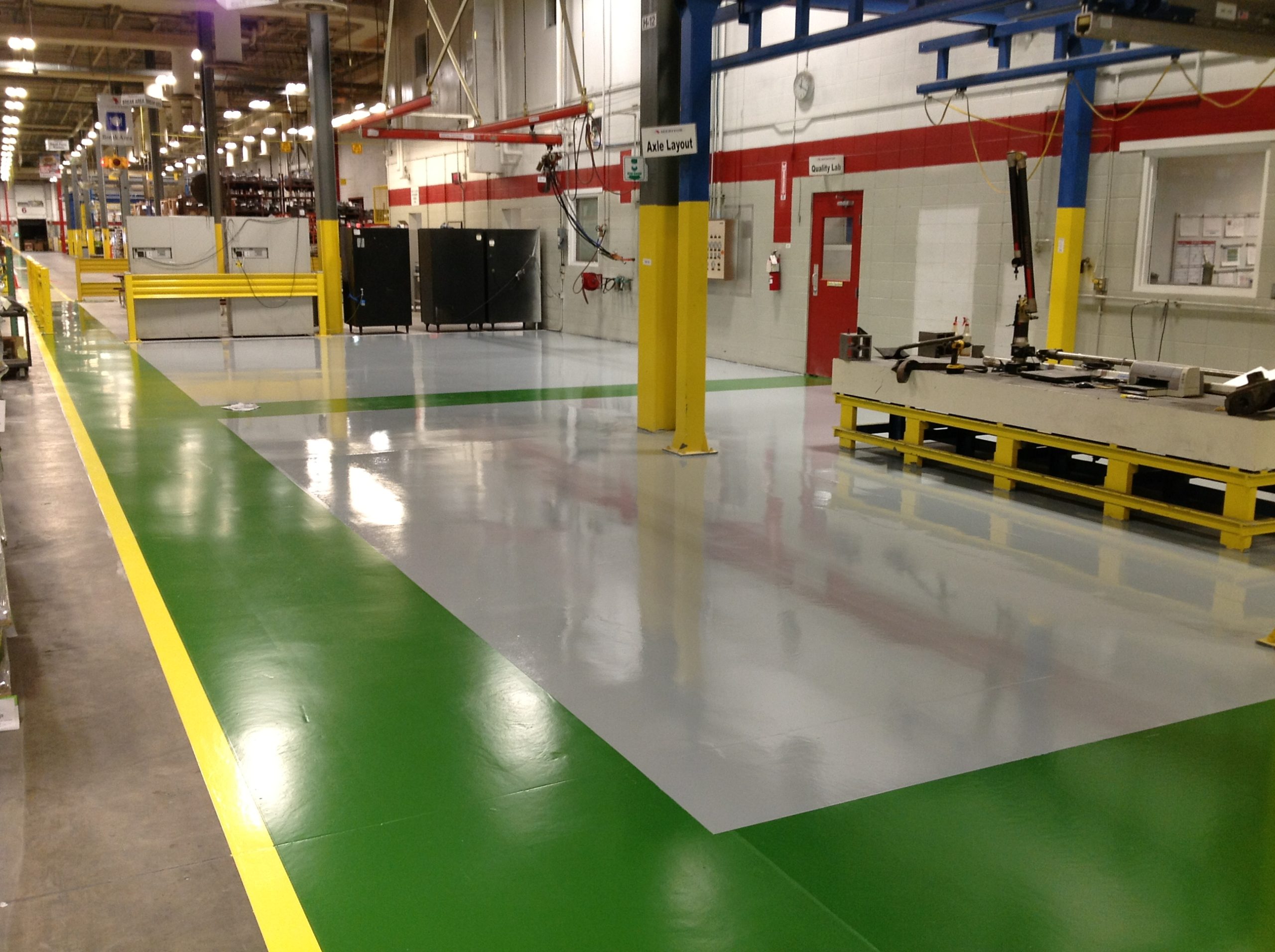 Manufacturing Epoxy Floor Coating with Resinous Finish and Line Striping